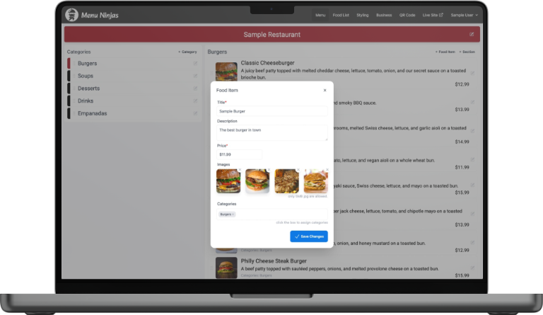 Create a new food item