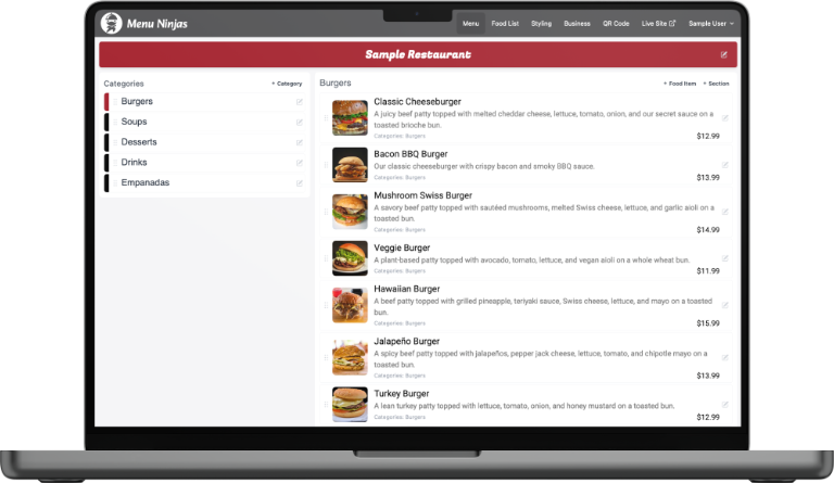 Create the menu