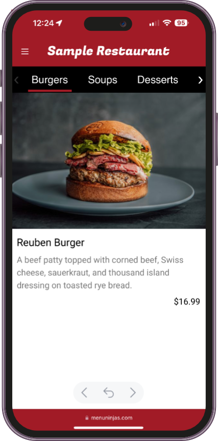 Menu details